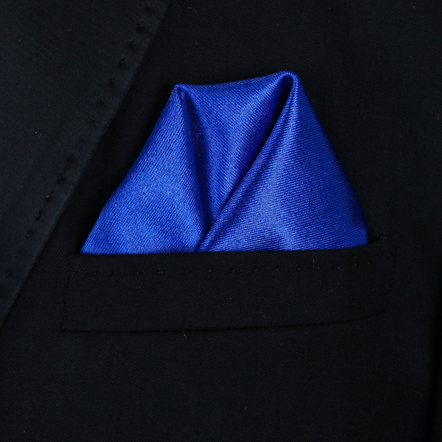 Pocket Square | Cobalt Blue Thick Satin #37