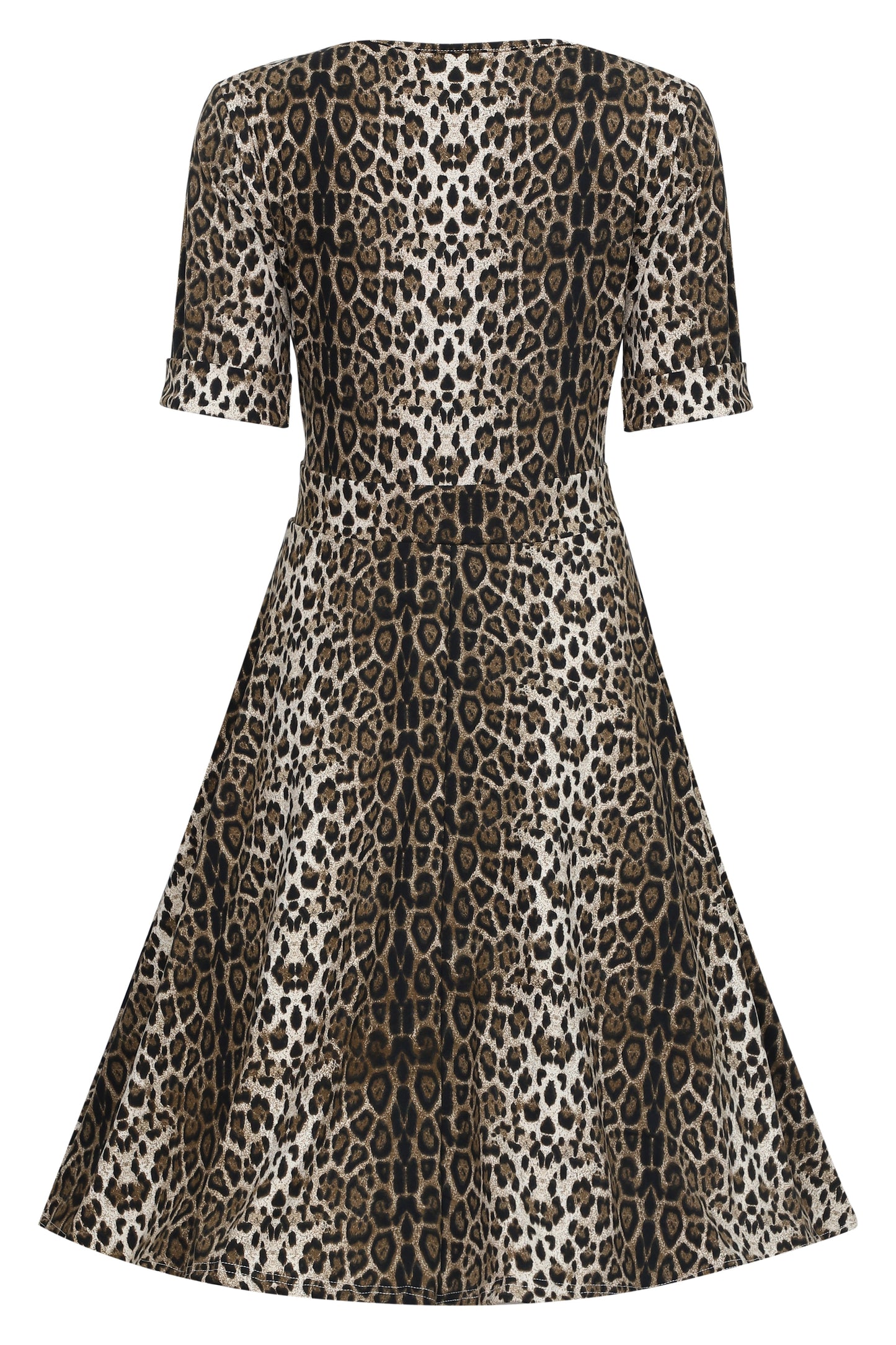 Matilda Retro Leopard Print Casual Wrap Dress