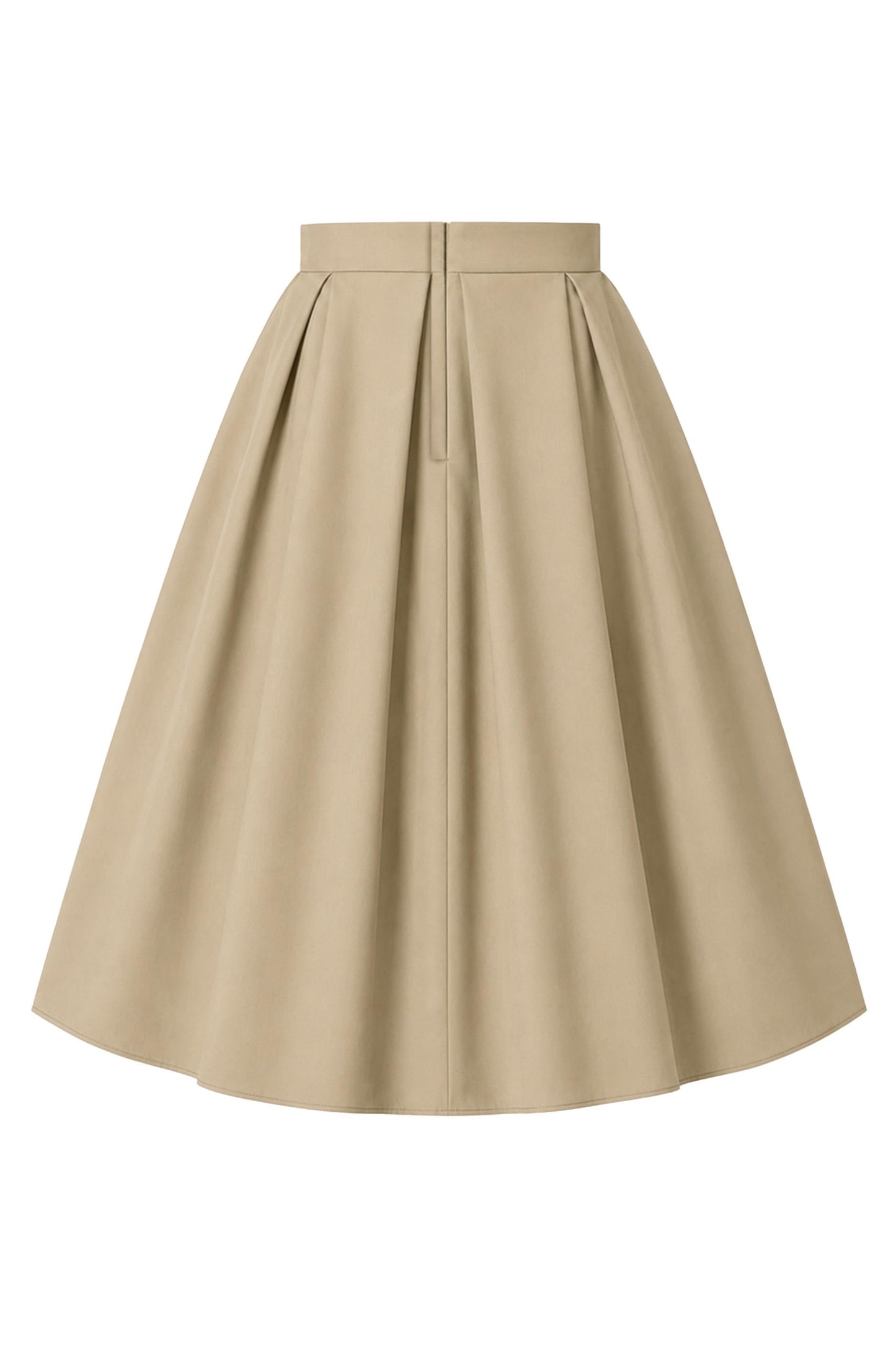 Aisley Beige Plain Pleated Skirt