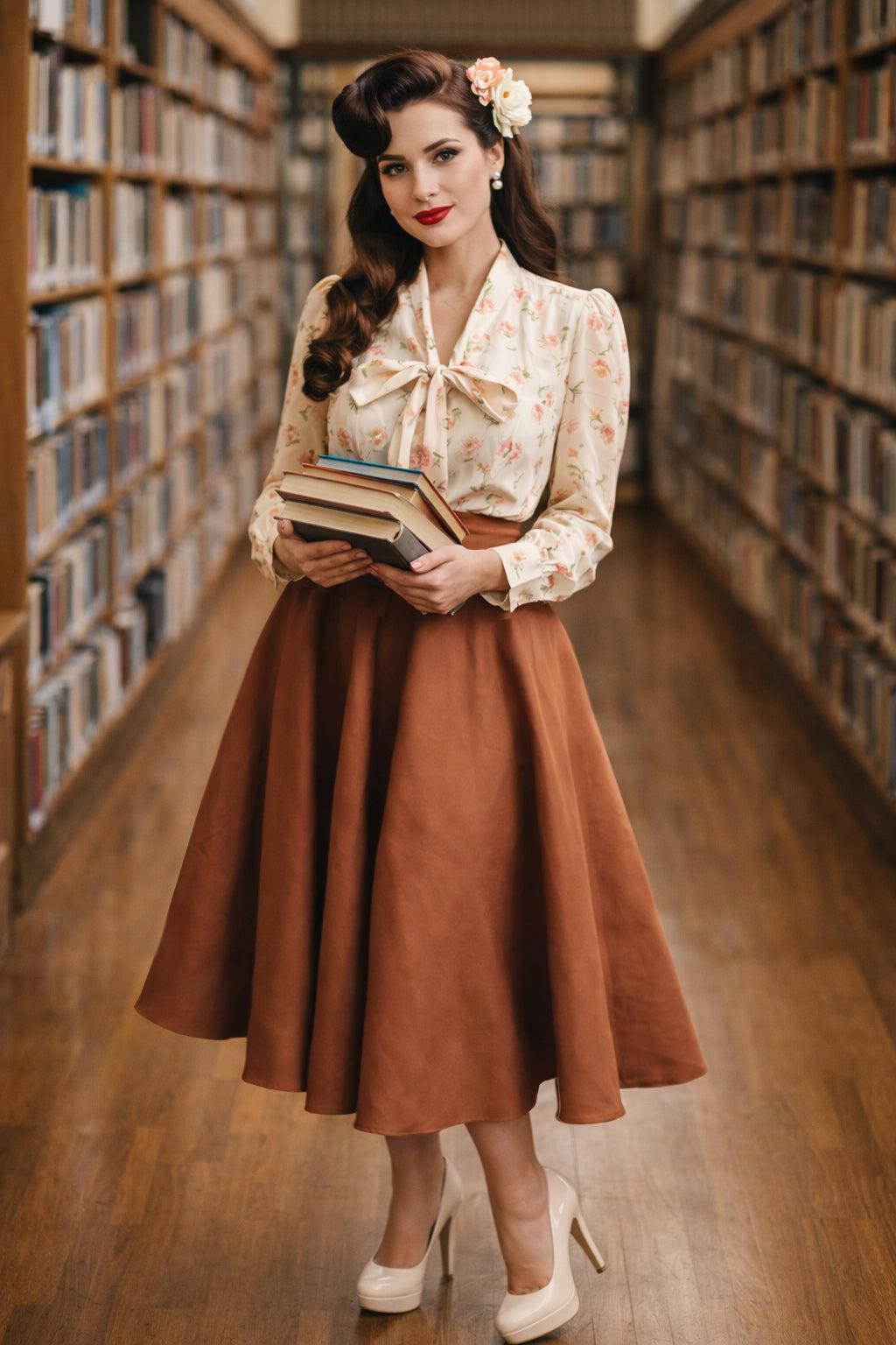 Margaret Pink Rose Long Sleeved Blouse