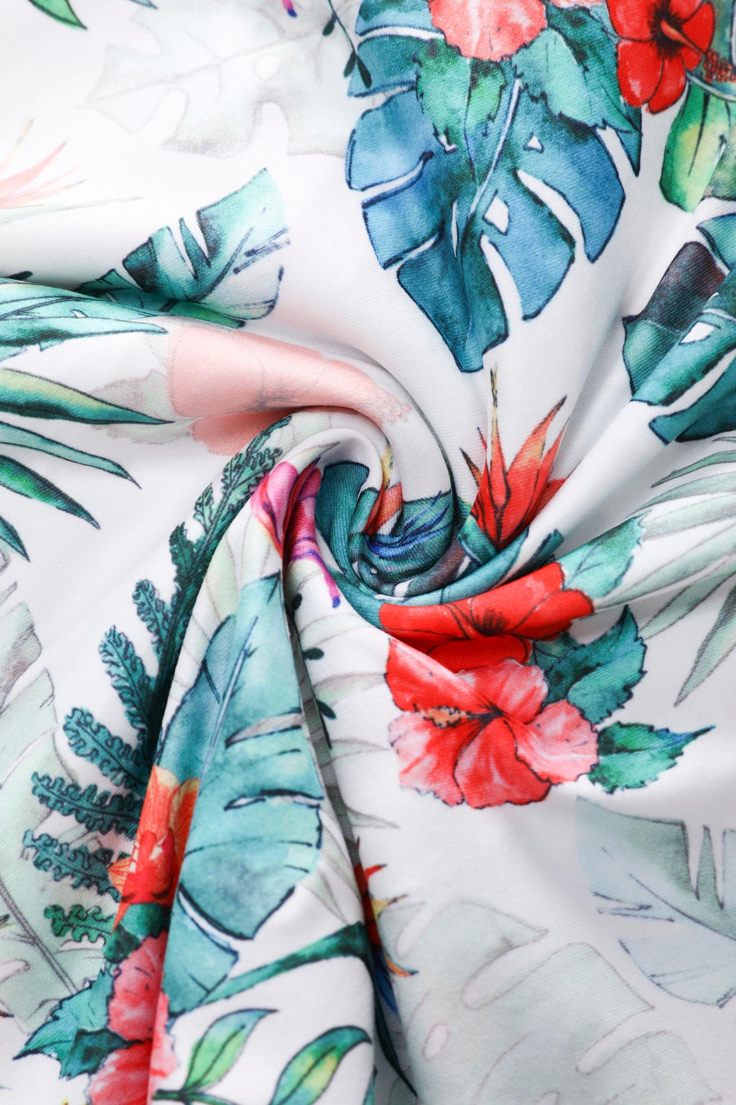 Matilda Tropical Hibiscus Wrap Dress in White
