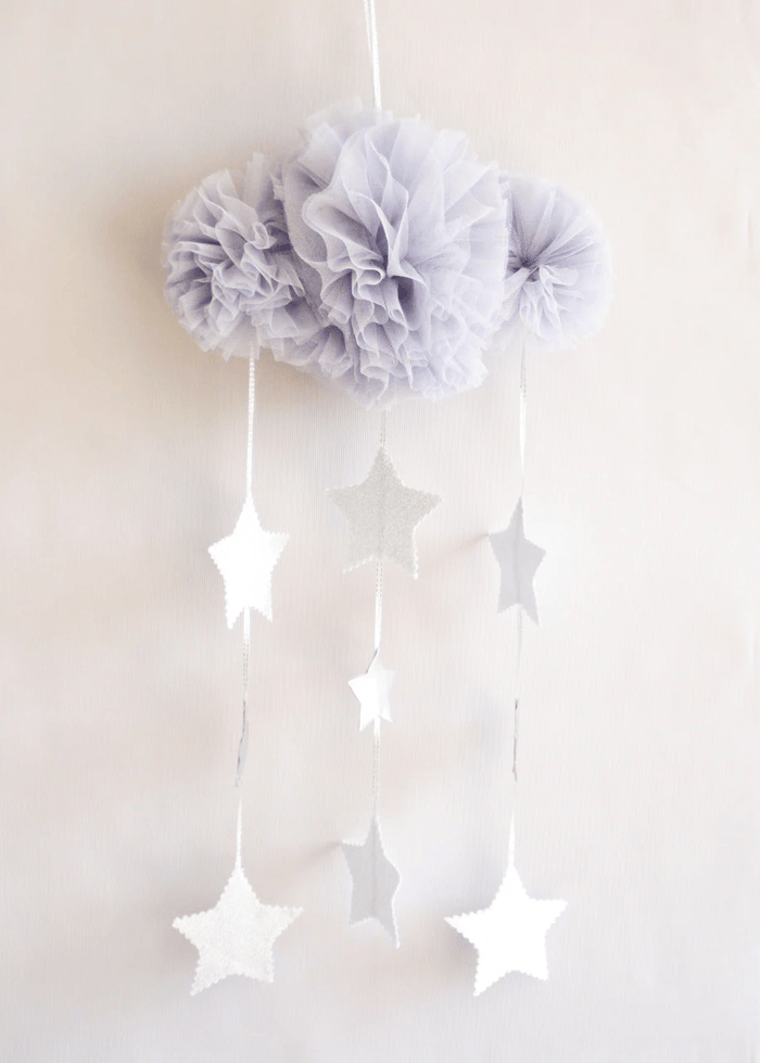 Alimrose Tulle Cloud Mobile - Mist & Silver