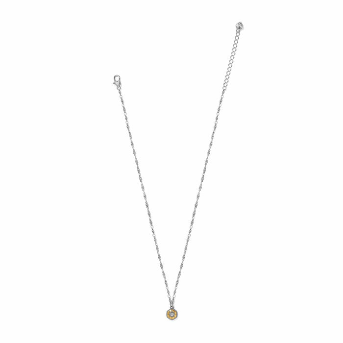 Brighton pendant necklace with two-tone star medallion, crystal accent, and silver-tone chain on a white background