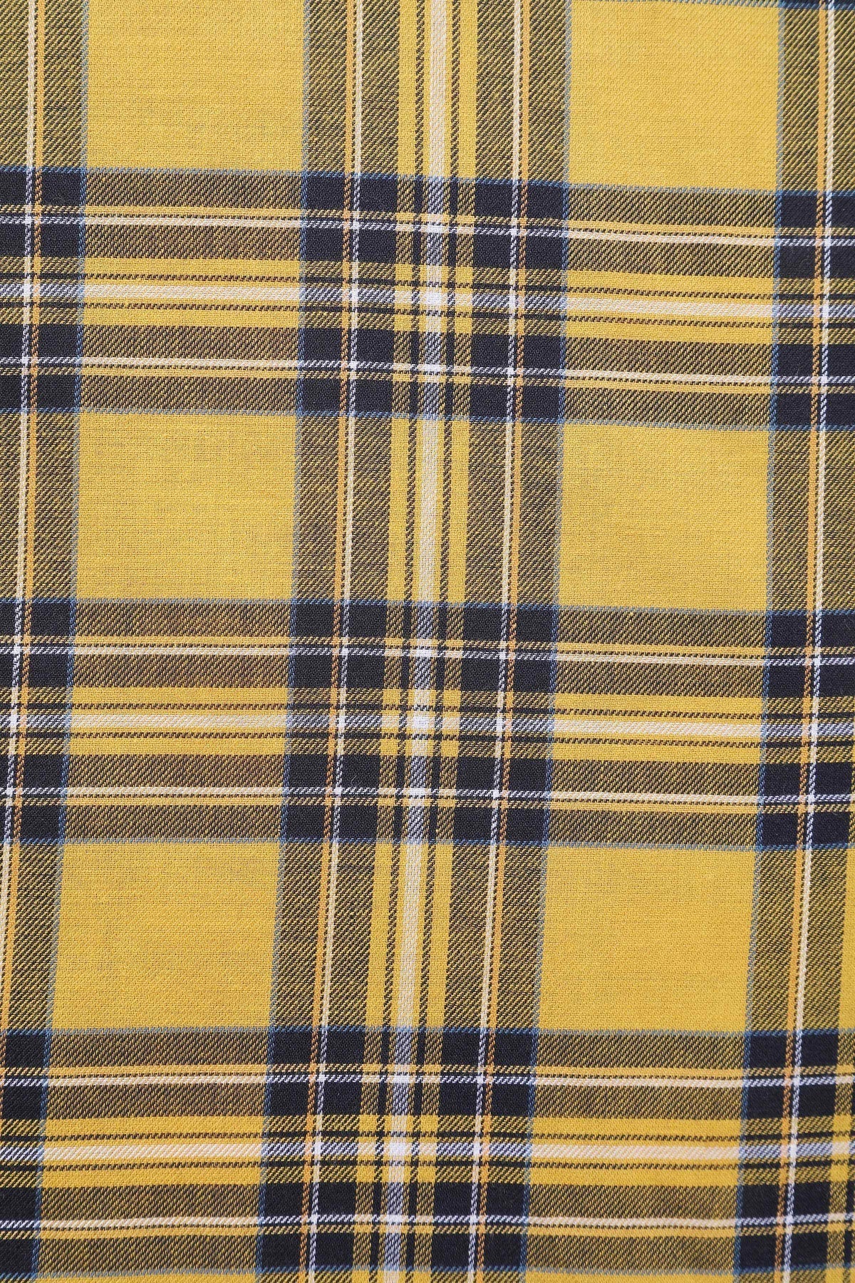 Penelope Yellow Tartan Shirt Dress