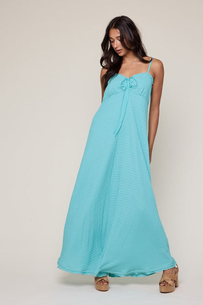Aqua Knit Contrast Stitch Detail Maternity Midi Dress