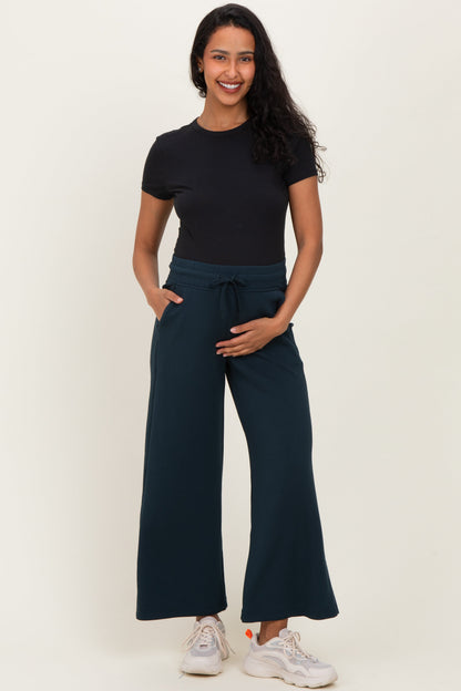 Navy Ankle Wide Leg Maternity Lounge Pants