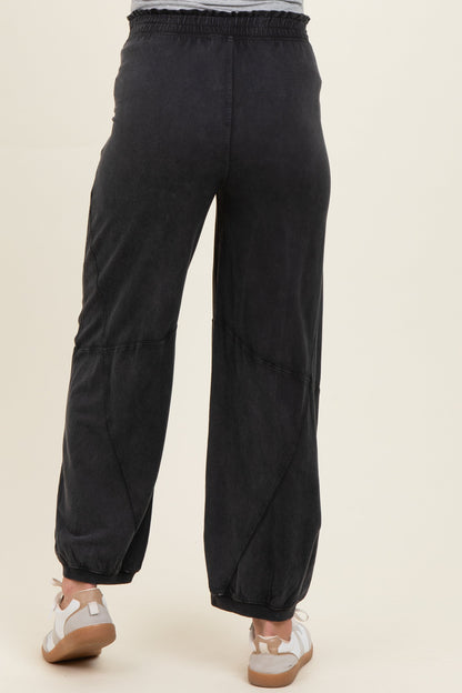 Black Mineral Wash Terry Maternity Sweatpants