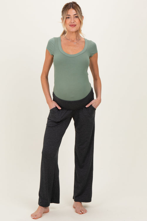 Charcoal Maternity Yoga Pants