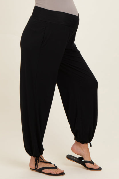Black Crossover Waist Maternity Pants