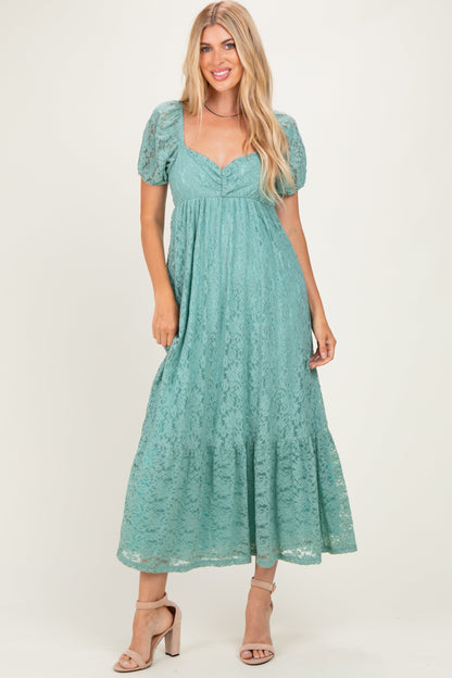 Sage Lace Maternity Maxi Dress