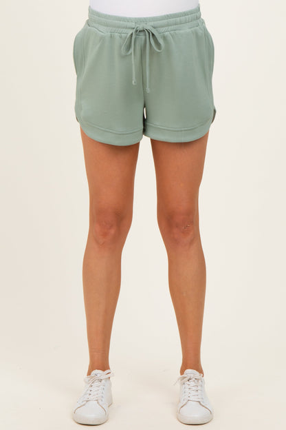 Sage Drawstring Relaxed Fit Maternity Shorts