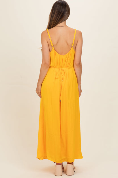 Sunflower Sleeveless Flower Belt Maxi Dress