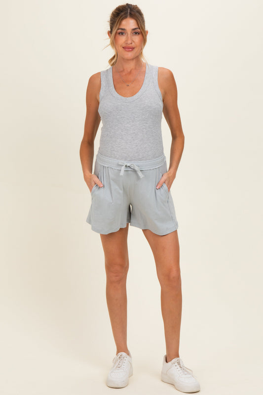 Light Grey Cotton Maternity Lounge Short