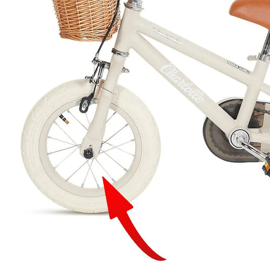 12 Inch Classic Pedal Bike Front Wheel Vintage White