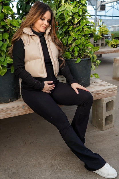 Black Flared Maternity Leggings
