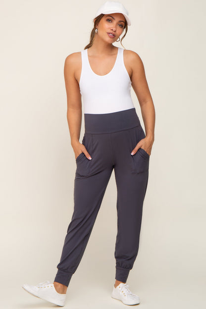 Charcoal Soft Maternity Jogger Pants