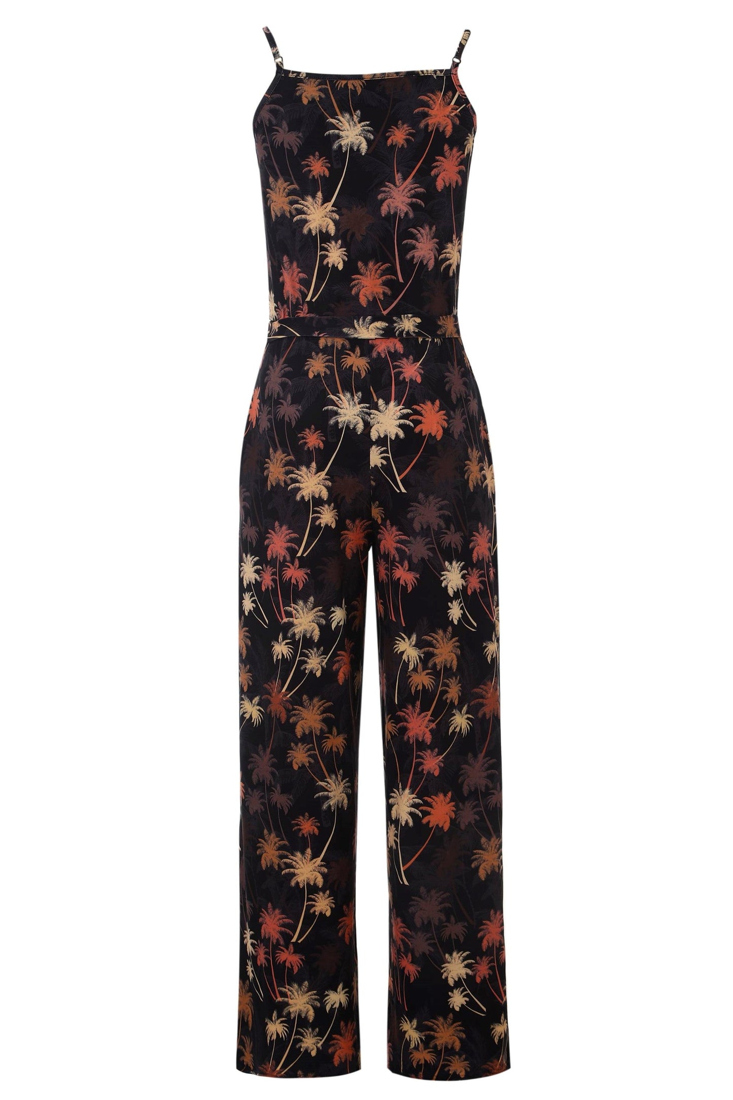 Brigitte Brown Palm Print Jumpsuit