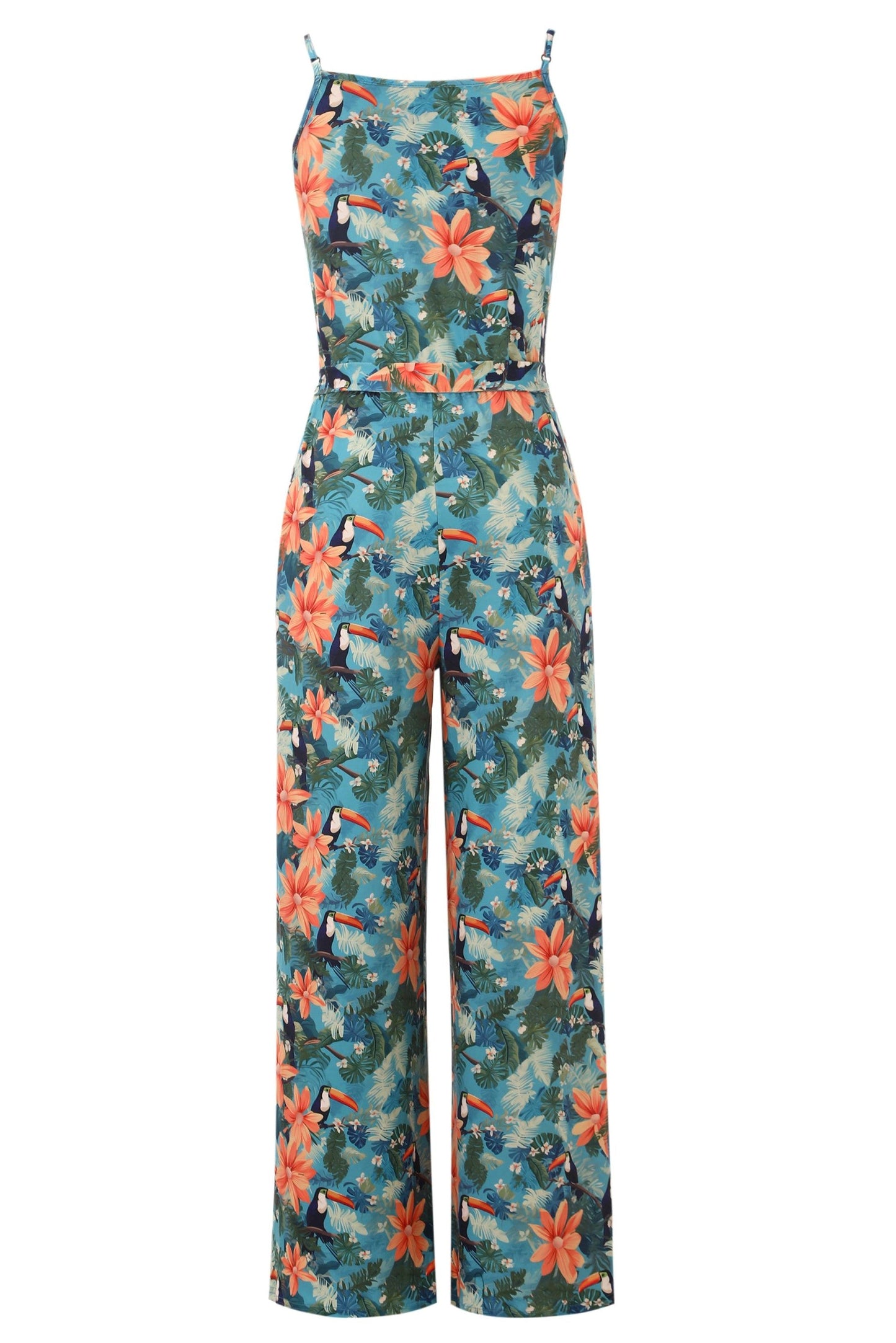 Brigitte Tropical Toucan Strappy Jumpsuit