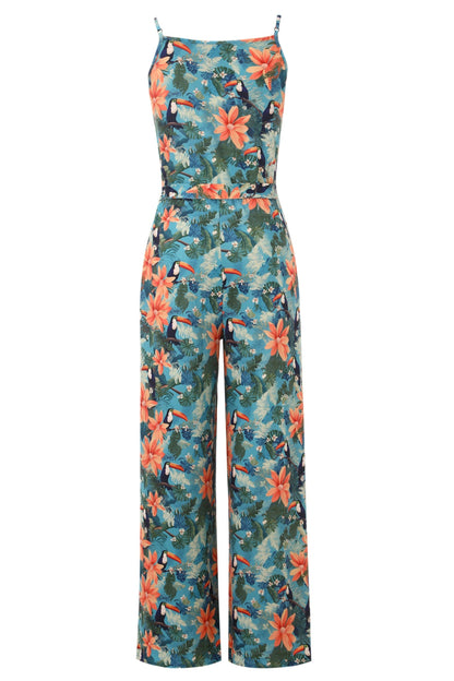 Brigitte Tropical Toucan Strappy Jumpsuit