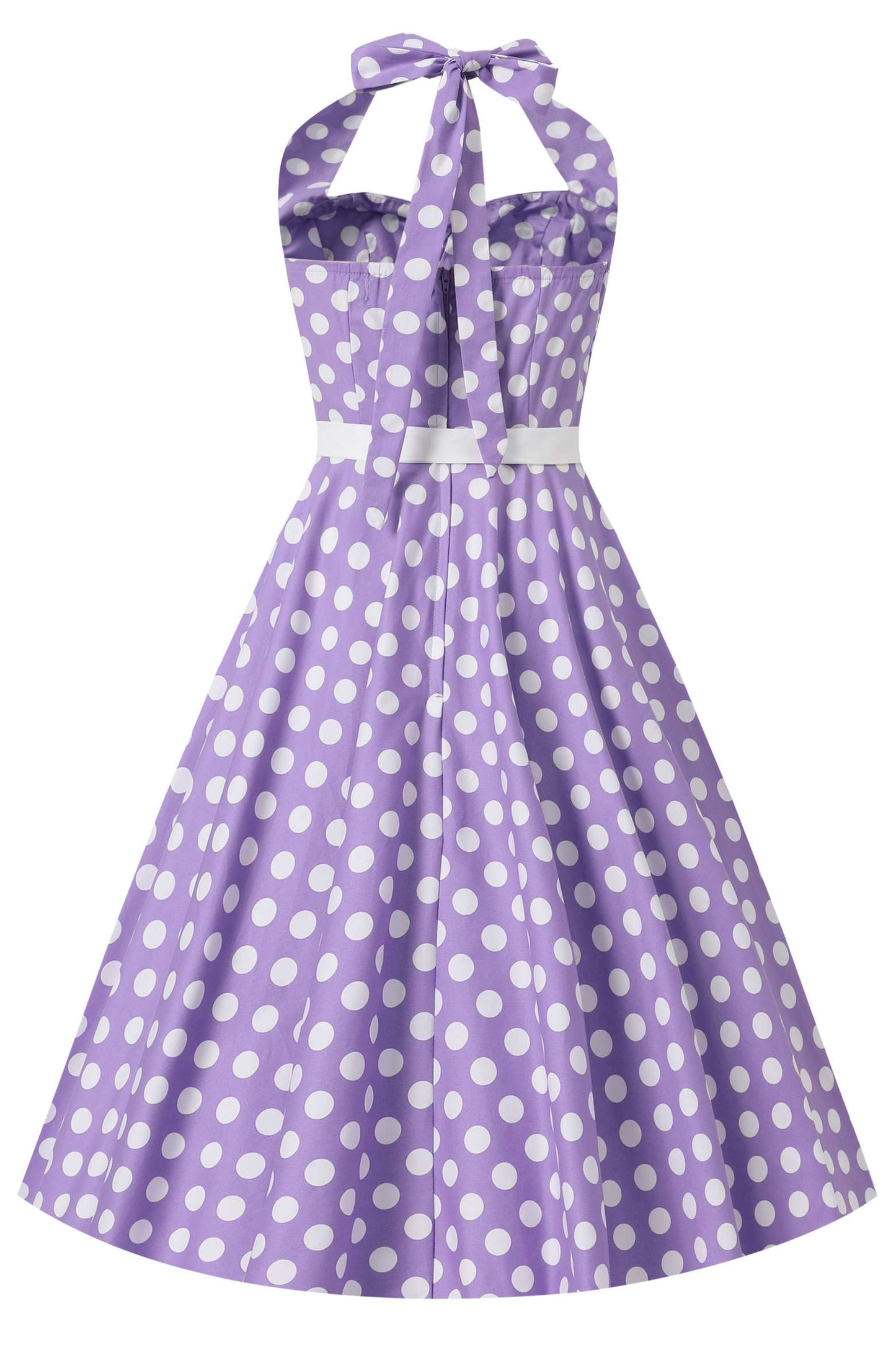 Daisy Lilac Polka Dot Halter Dress