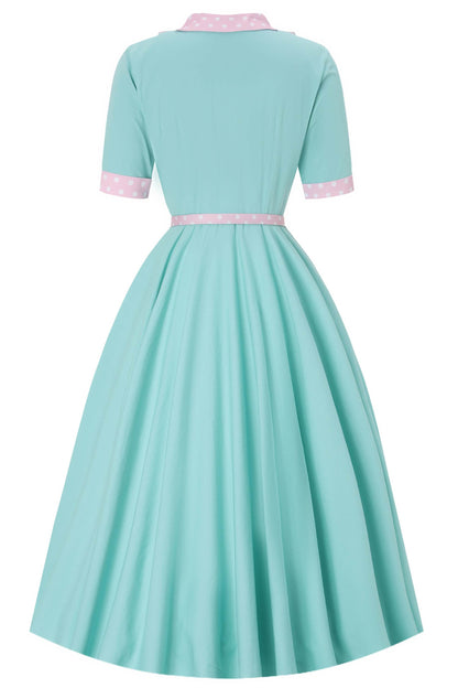 Mollie Baby Blue Full Circle Shirt Dress