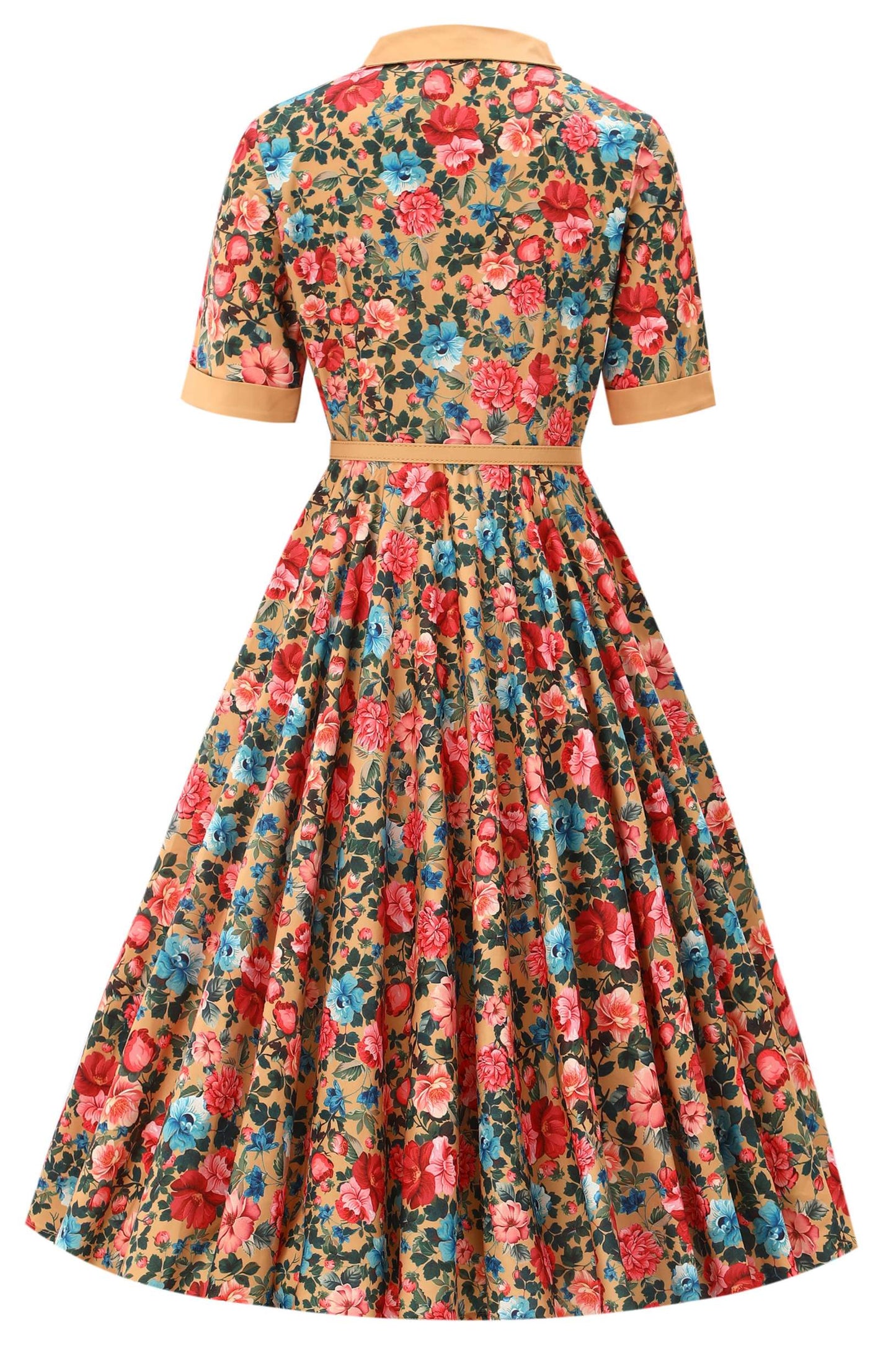 Mollie Yellow Floral Full Circle Shirt Dress