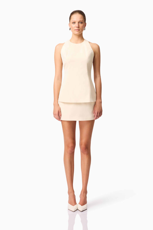CURAAE Ceres Halter Top & Mini Skirt Set In White