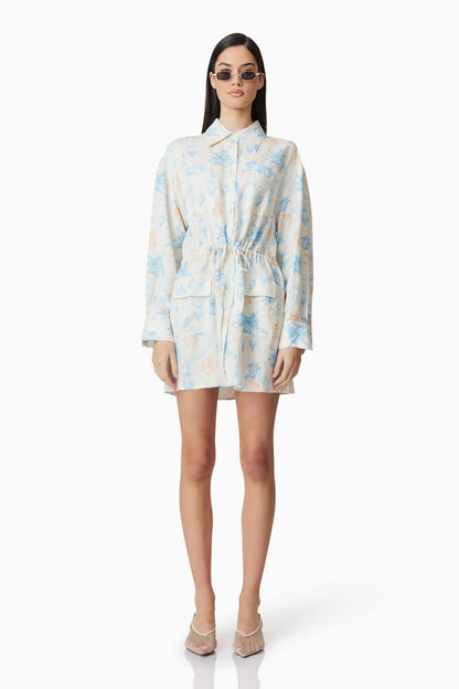 CURAAE Esther Floral Mini Shirt Dress