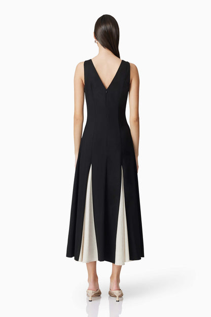 CURAAE Vera Midi Dress In Black & White