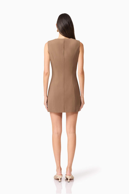 CURAAE Sandy Suit Mini Dress In Brown