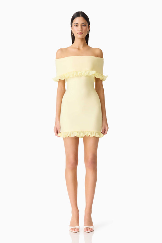 CURAAE Catiana Mini Dress in Yellow