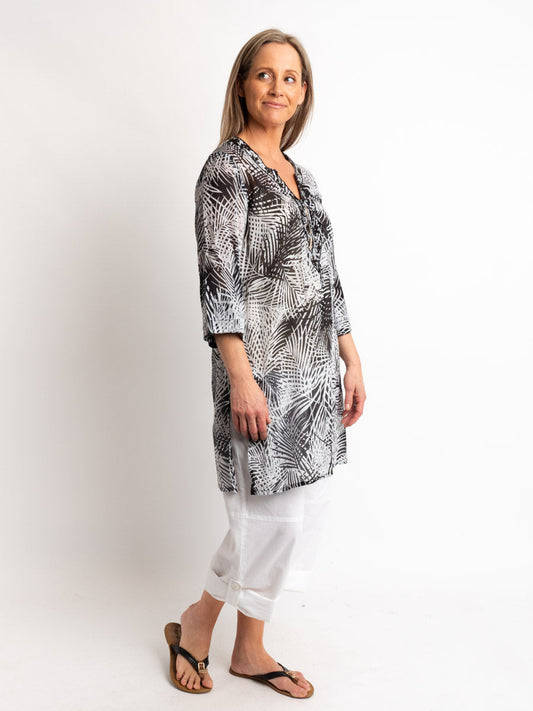 Long Top in Black Fern
