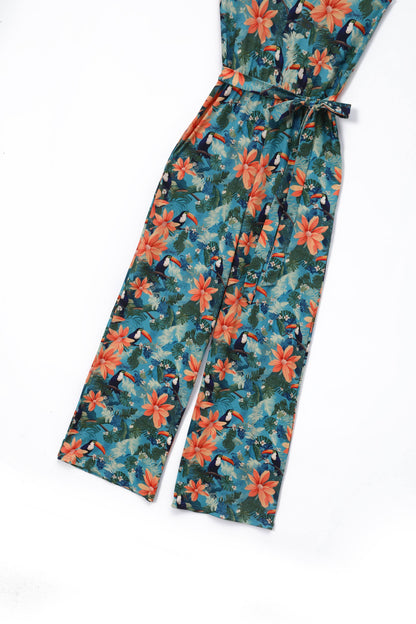 Brigitte Tropical Toucan Strappy Jumpsuit