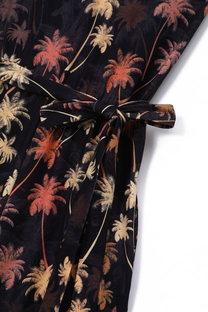 Brigitte Brown Palm Print Jumpsuit