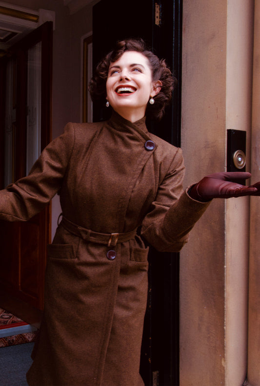 1930s Premium Wrap Coat - Mosswood