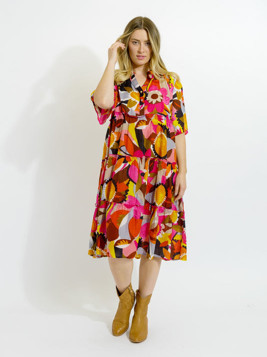 Castaway Dress in Bold Floral