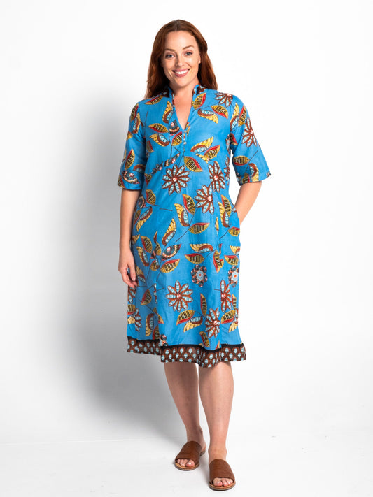 Mareeba Dress Half Sleeve in Blue Ce Soir