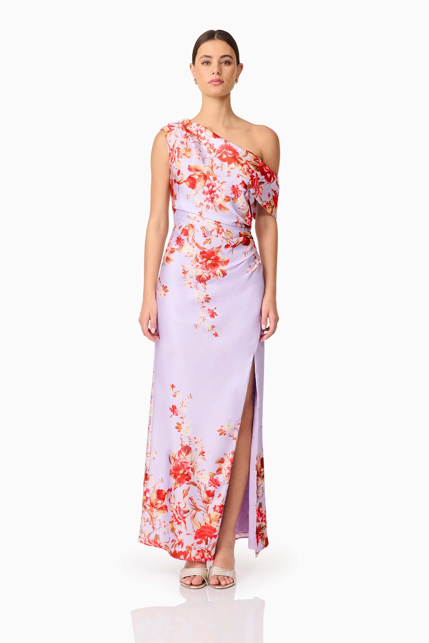 Elina Asymmetrical Gown in Purple