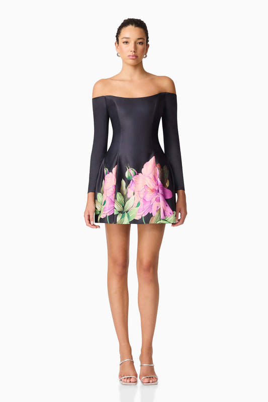 Azelie Off The Shoulder Mini Dress in Black