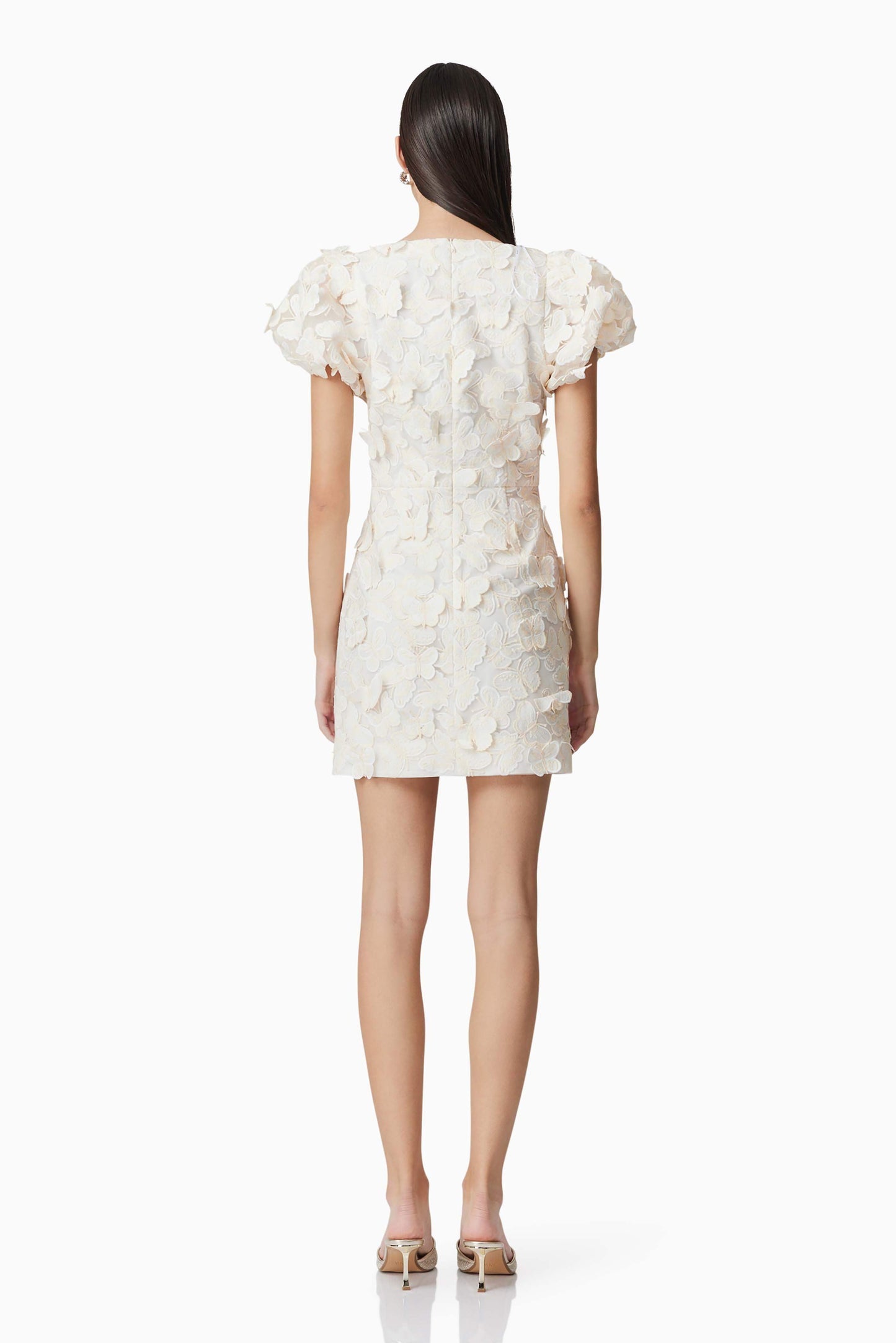 Scarlett Butterfly Mini Dress in White