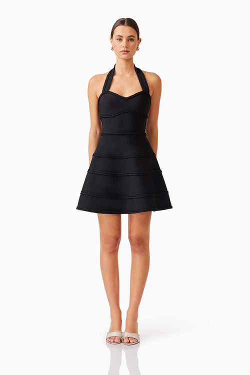 Katlyn Halter Mini Dress in Black