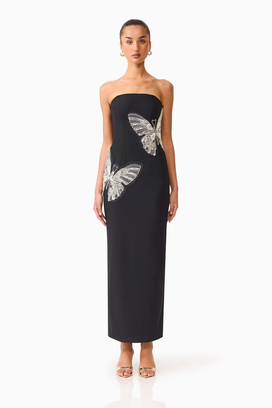Mira Strapless Gown in Black