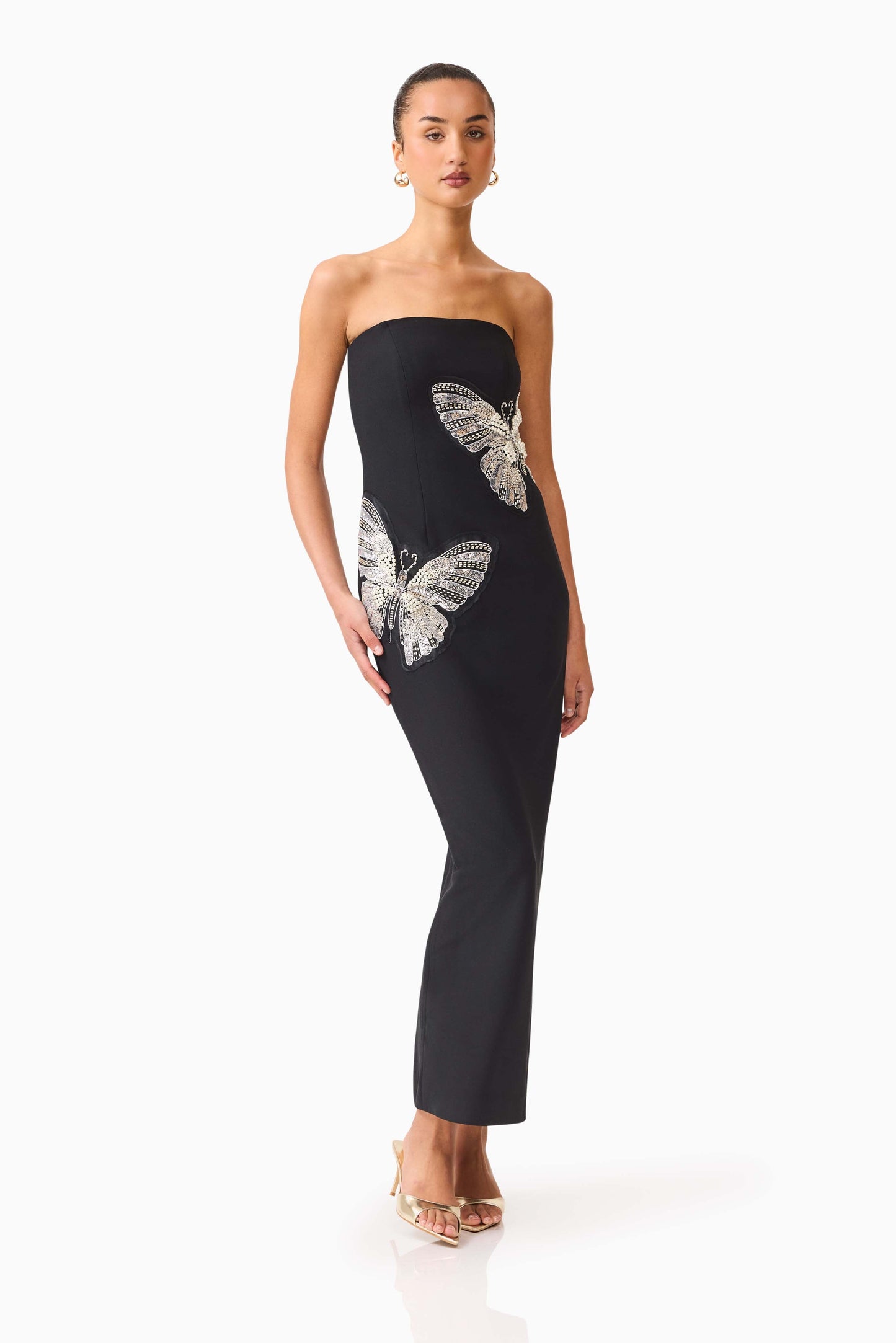 Mira Strapless Gown in Black