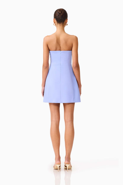 Mira Strapless Mini Dress in Blue