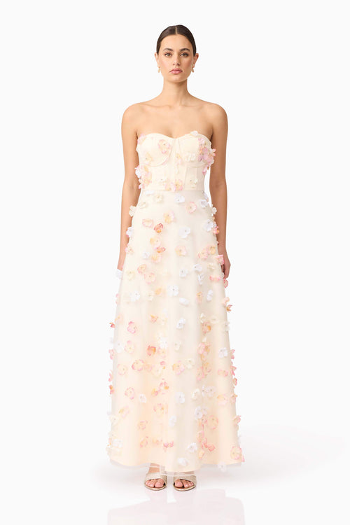 Livia Strapless Maxi Dress in Yellow