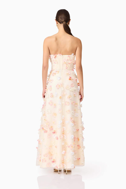 Livia Strapless Maxi Dress in Yellow