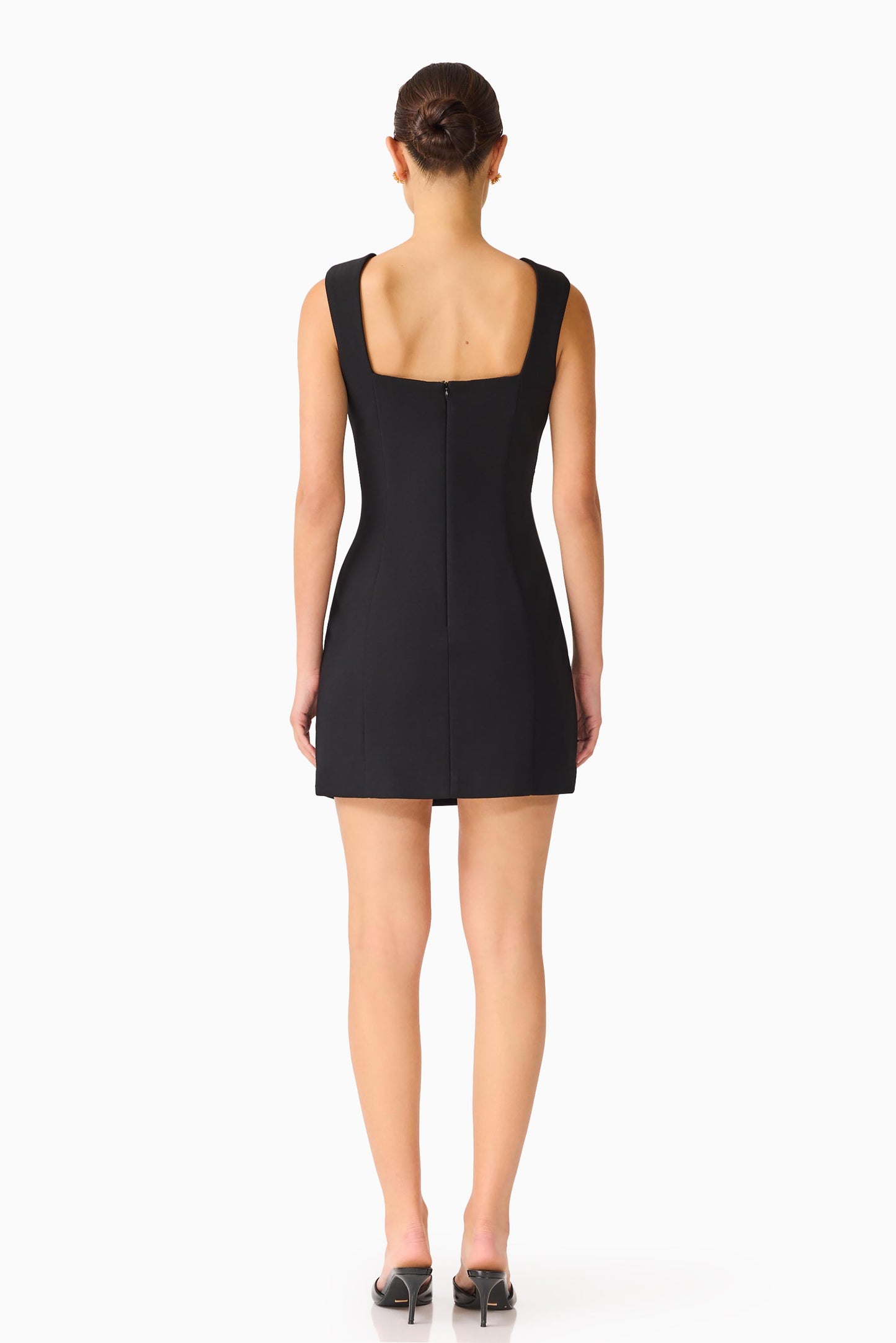 Odelia Beaded Mini Dress in Black