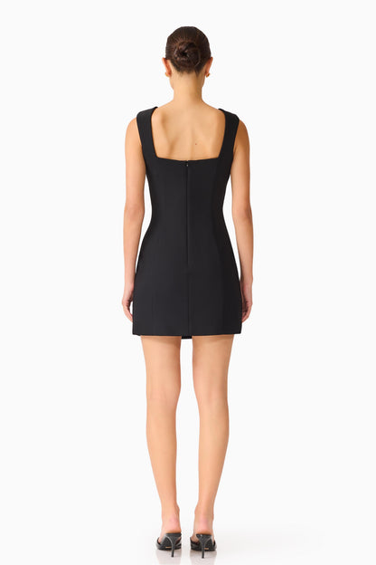Odelia Beaded Mini Dress in Black