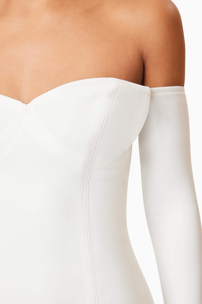 Janelle Long Sleeve Mini Dress In White
