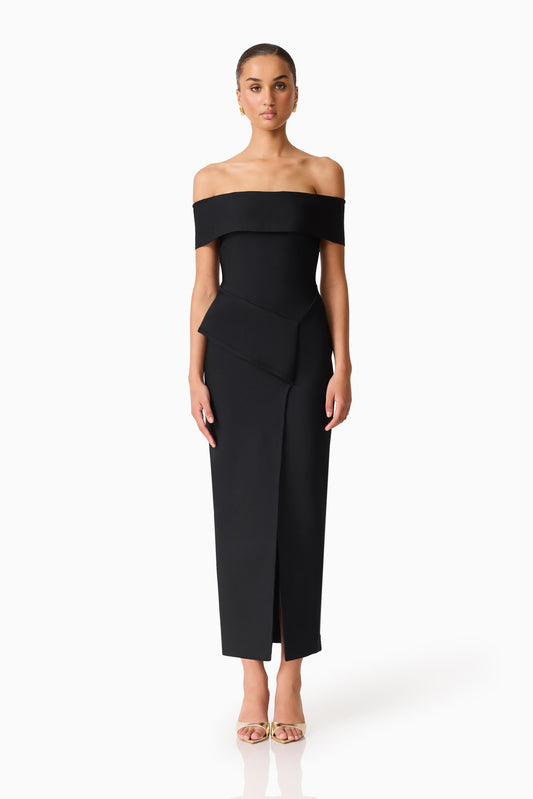 Celia Off The Shoulder Gown in Black